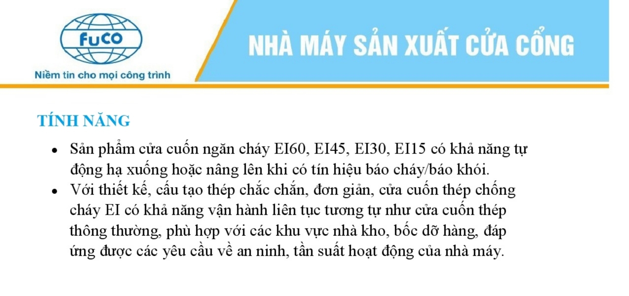 Cửa cuốn ngăn cháy EI, cửa cuốn ngăn cháy cách nhiệt EI60, EI70