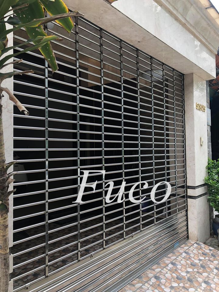 Cửa cuốn song ngang ống tròn 19 và phi 21, INOX 201 và INOX 304