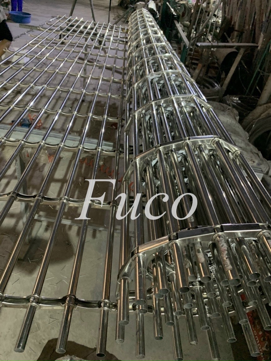 Cửa cuốn song ngang ống tròn 19 và phi 21, INOX 201 và INOX 304