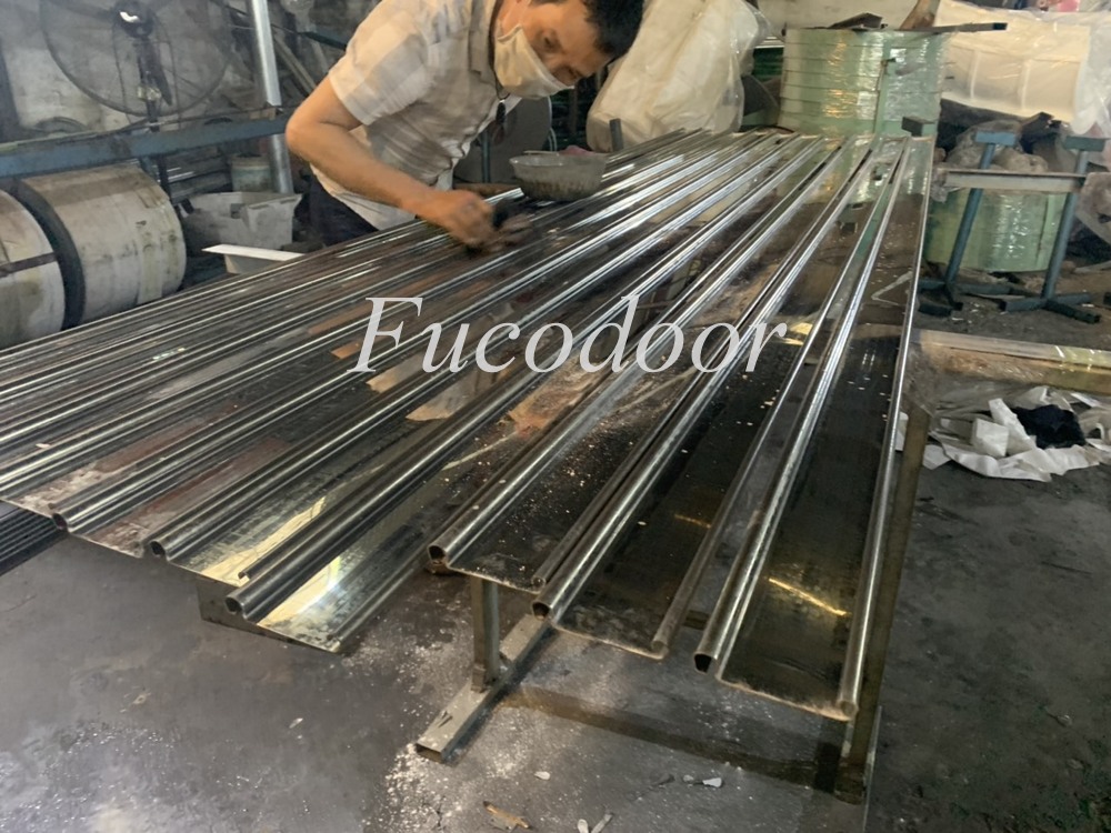 cửa cuốn siêu trường korea, inox