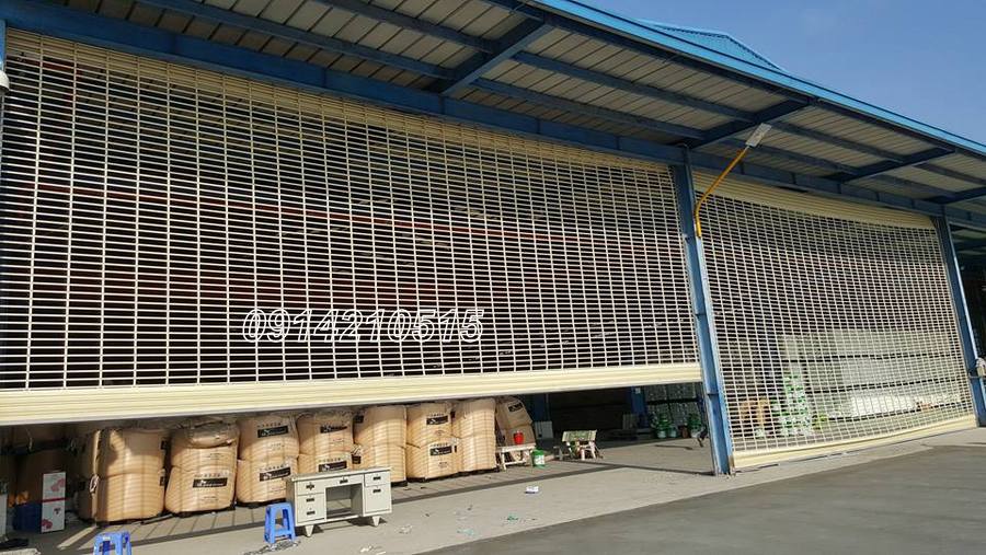 Cửa cuốn song ngang sơn tĩnh điện có loại ống tròn phi 19, cửa cuốn song ngang ống tròn phi 21, cửa cuốn song ngang sơn tĩnh điện