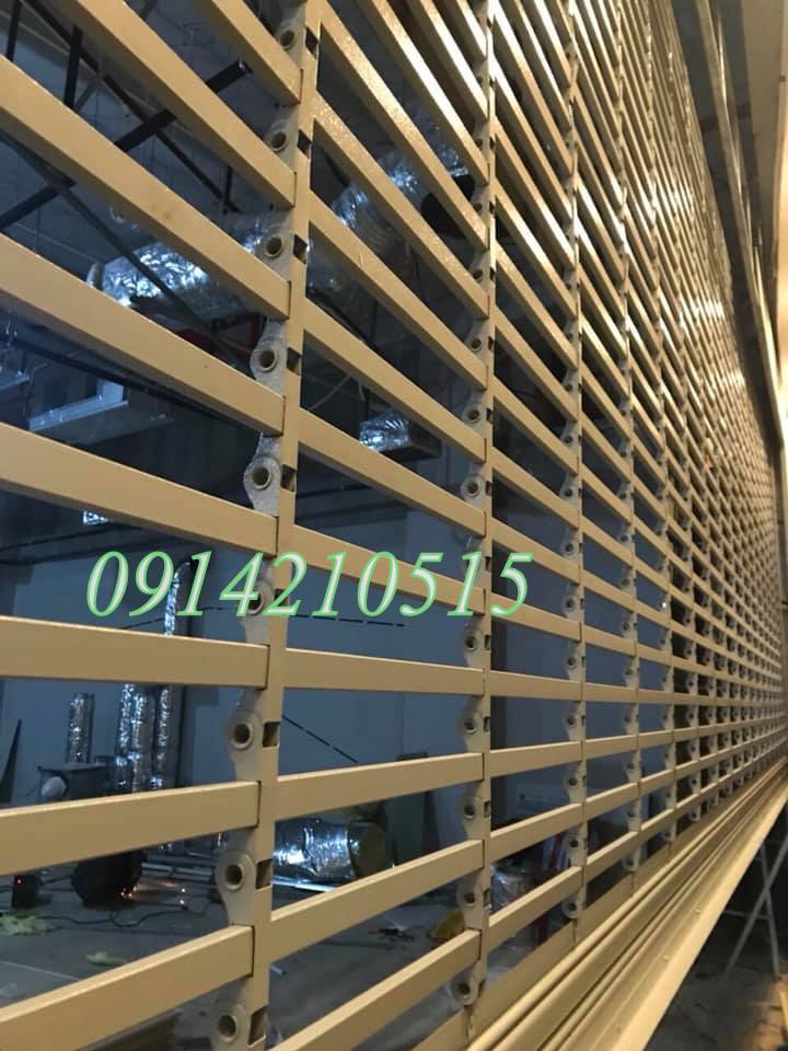 cửa cuốn song ngang hộp vuông 20x20, các loại cửa cuốn song ngang có báo